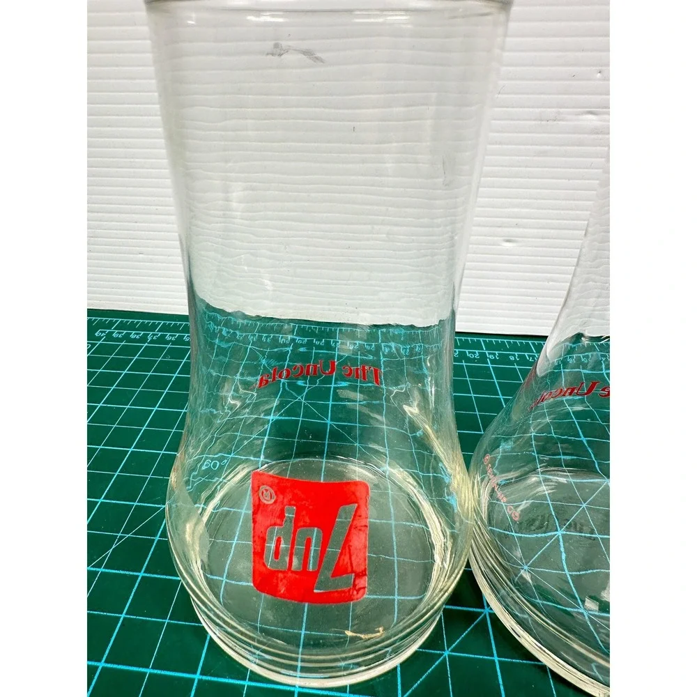 7 UP The Uncola Vintage Upside Down Drinking Glasses Set Of 3 Pilsner Glass